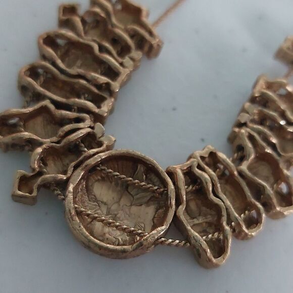 Vintage Unsigned Children of The World Gold Tone Tofa Style Slider Bracelet - Picture 5 of 6